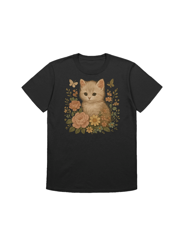 Cute Kitten Among Flowers T-Shirt product image (3)