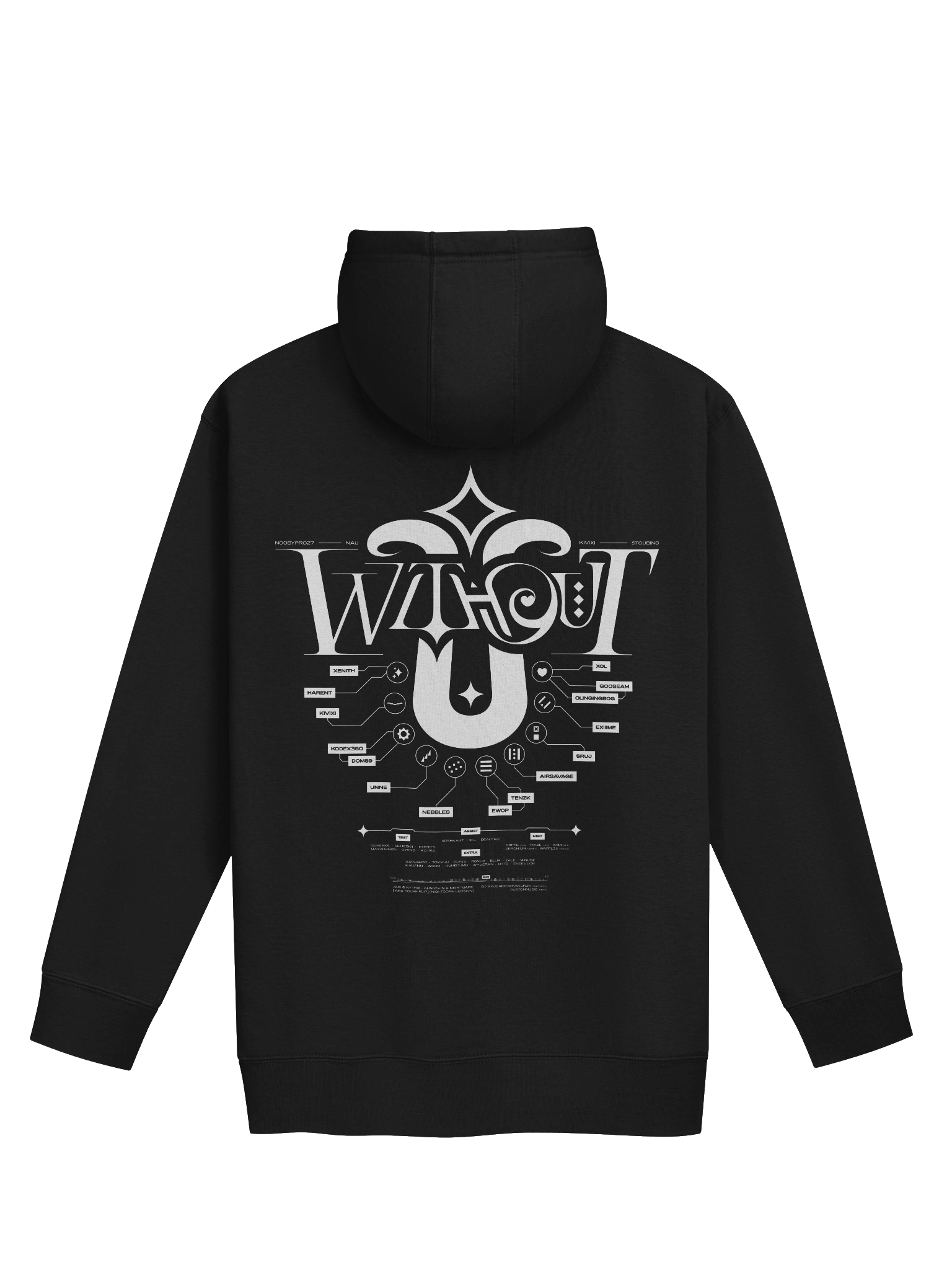 W/O U White/Black Hoodie product image (2)