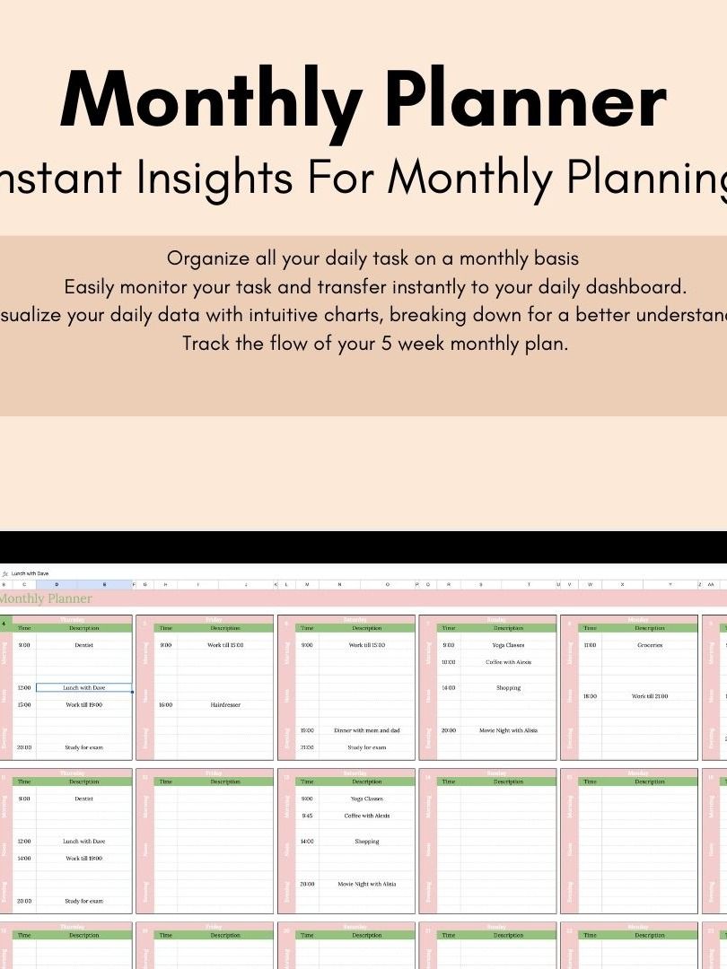 Life Planner Digital Template Google Sheets, Digital Life Planner, Easy Pastel Life Planner for Google Sheet Budget Spreadsheet product image (8)