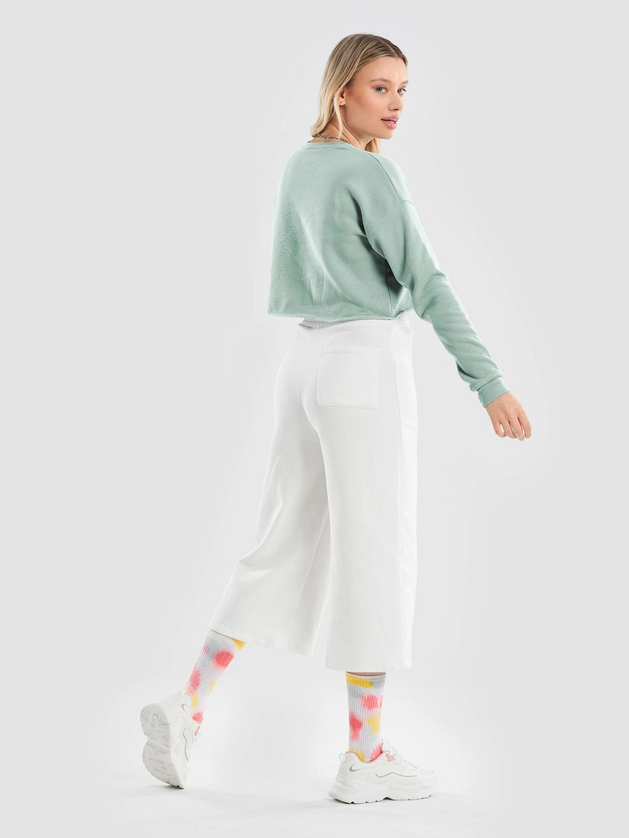 Plain Color Dusty Blue Crop Sweatshirt product image (4)