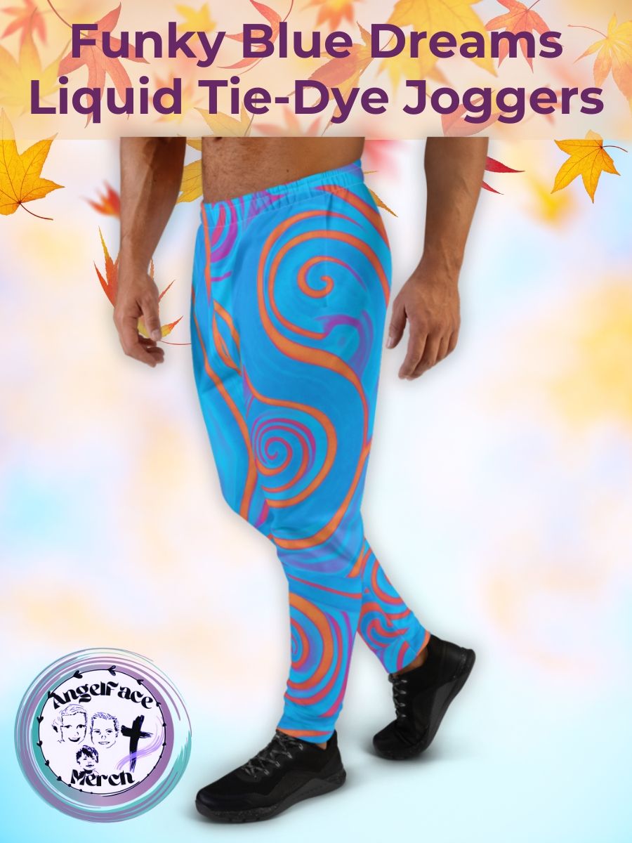 Funky Blue Dreams Liquid Tie-Dye Men's Joggers product image (1)