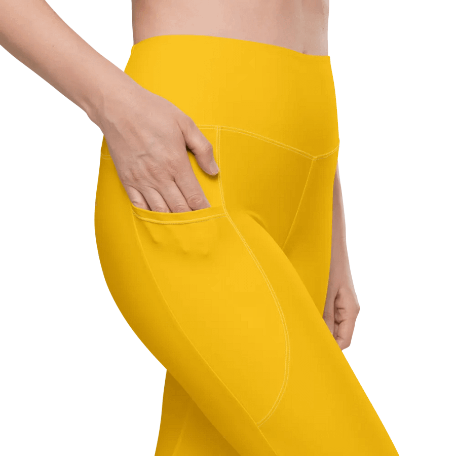 Plain Color Amber Color Leggings with Pockets product image (1)