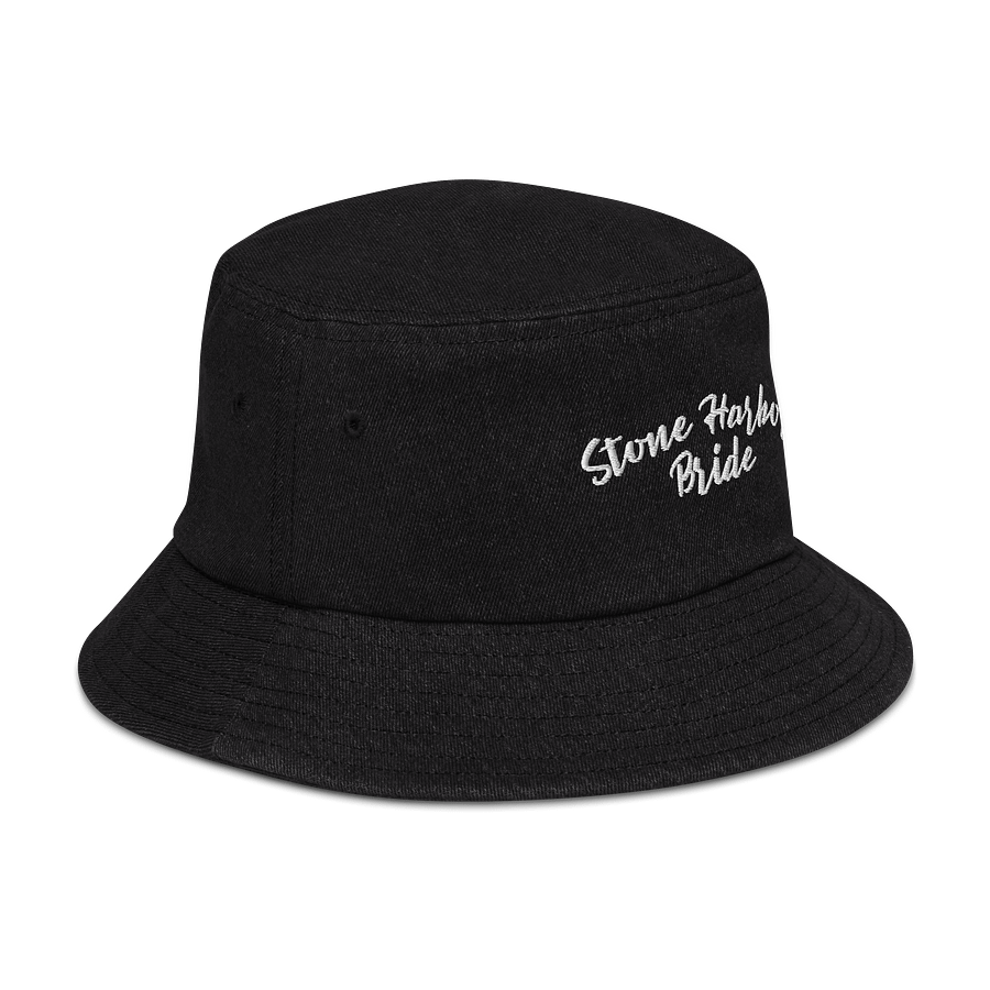 Stone Harbor NJ Bride Embroidered Denim Bucket Hat product image (3)