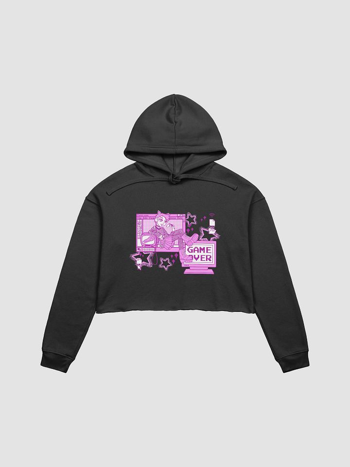 Pink Game Over Cropped Hoodie product image (3)