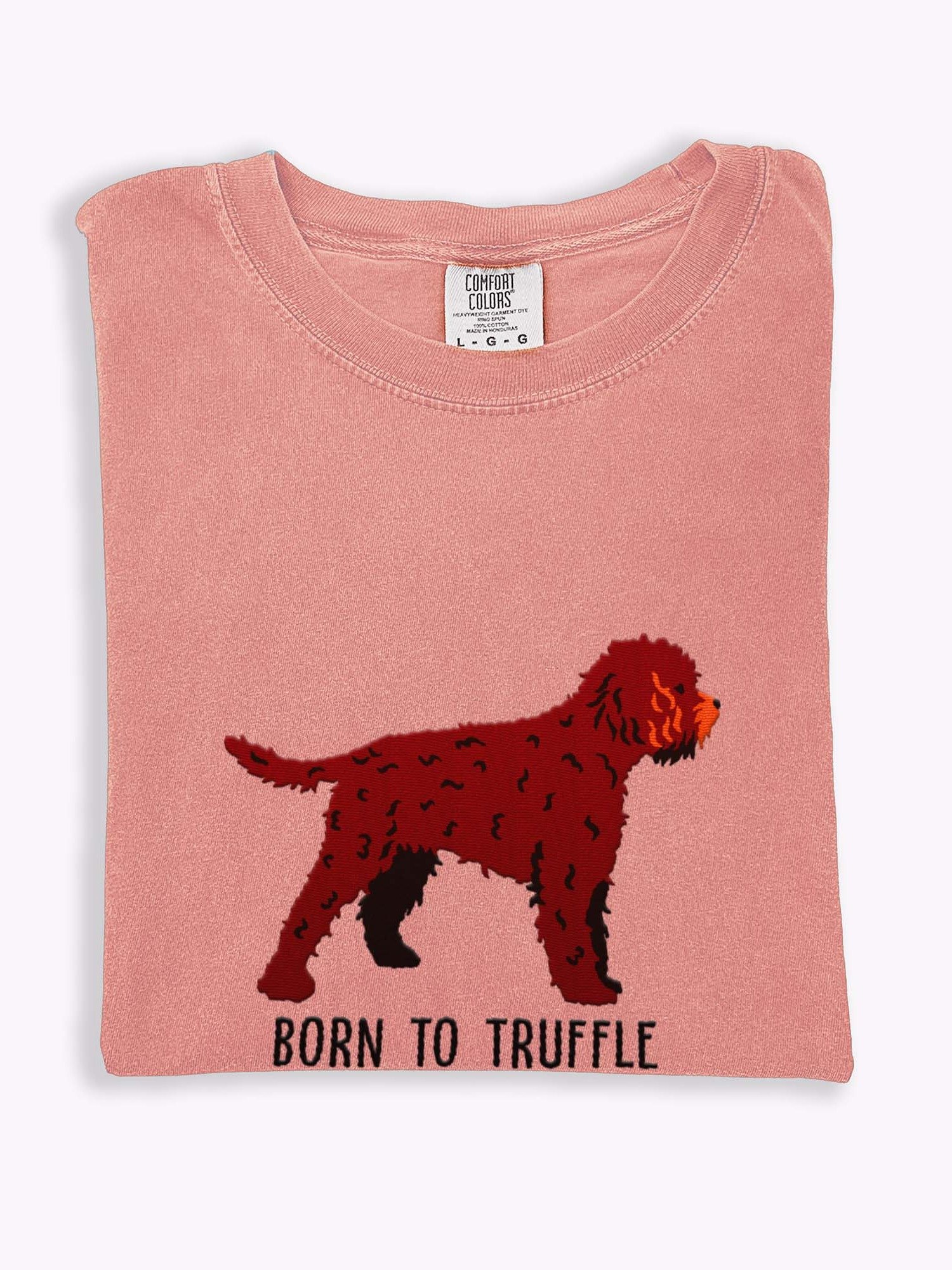 Born to Truffle T-Shirt(Embroidered) of a Lagotto Romagnolo(Liver) product image (1)