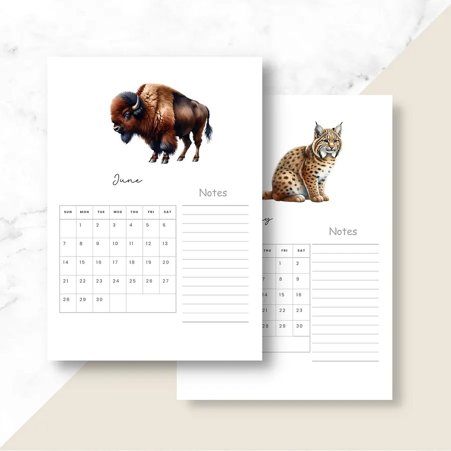 2025-2026 Printable Calendar Pages: Nature product image (5)