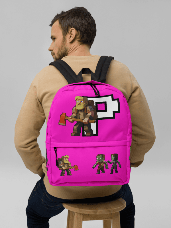 Patient PixelZ All-Over Print Backpack (Hot Pink) product image (8)