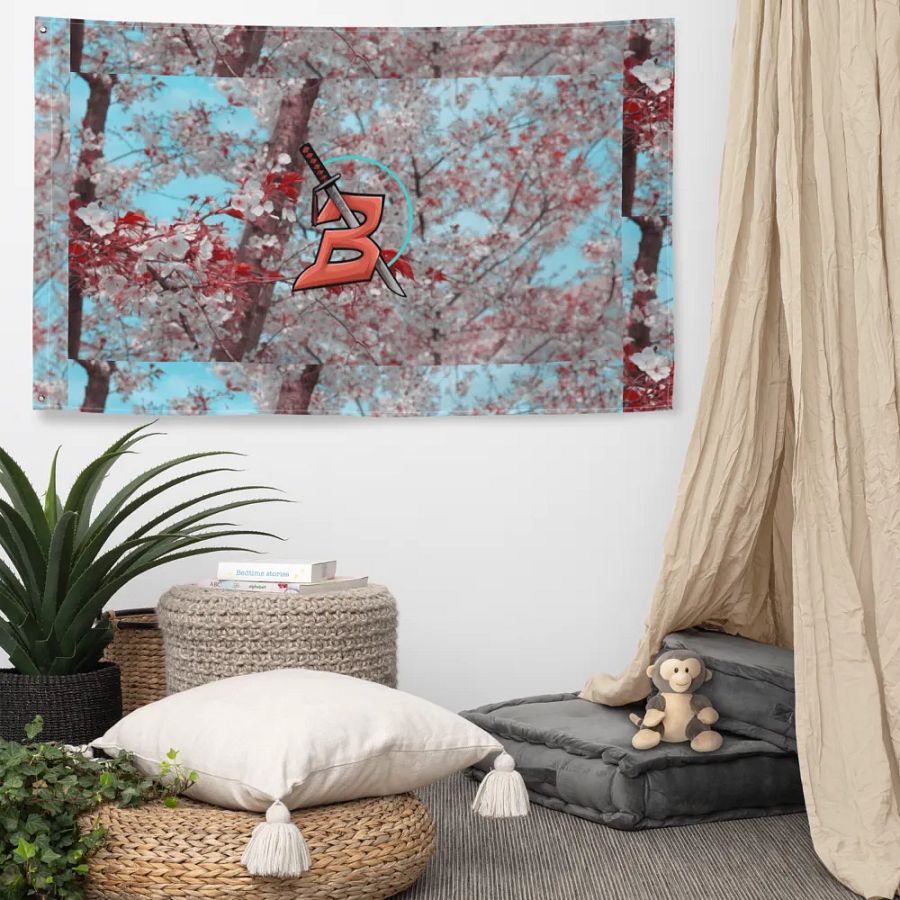 Bumio cherry blossom flag product image (5)