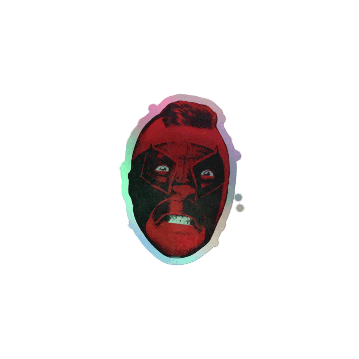 Red face holo sticker product image (2)