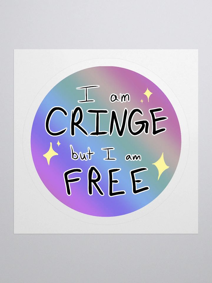 'Cringe but Free' Circle-Shaped Sticker product image (1)