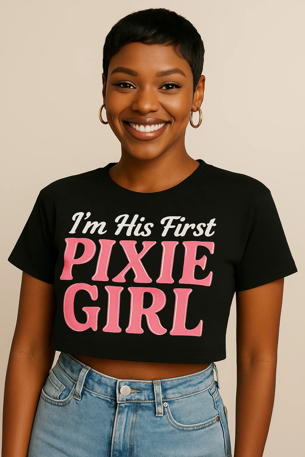 I’m his first pixie girl crop T-shirt product image (1)