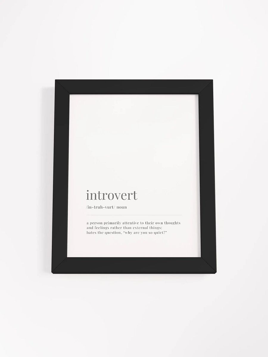 Introvert Definition Framed Print product image (1)
