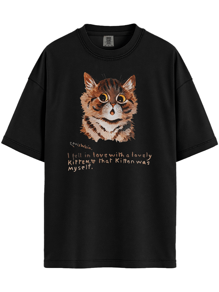Louis Wain Cat Art T-Shirt - Relaxed Fit Heavyweight Unisex Cotton T-Shirt product image (2)