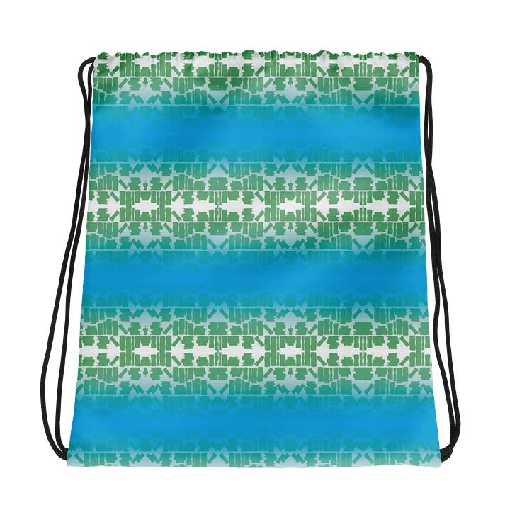 Bookshelf Drawstring Bag (Blue and Green) product image (1)