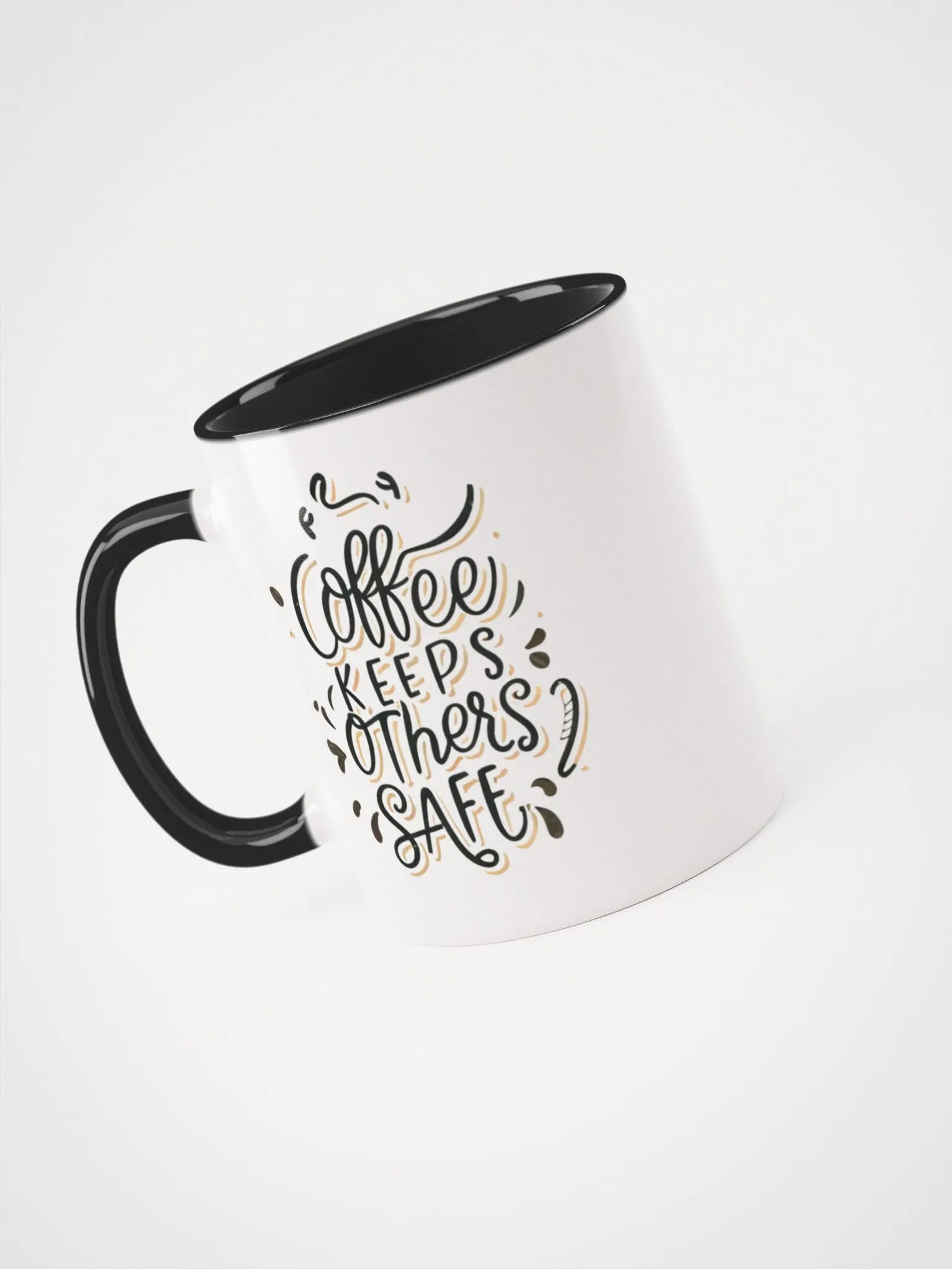 Coffee Keeps Others Safe Ceramic Two-Tone Mug product image (3)