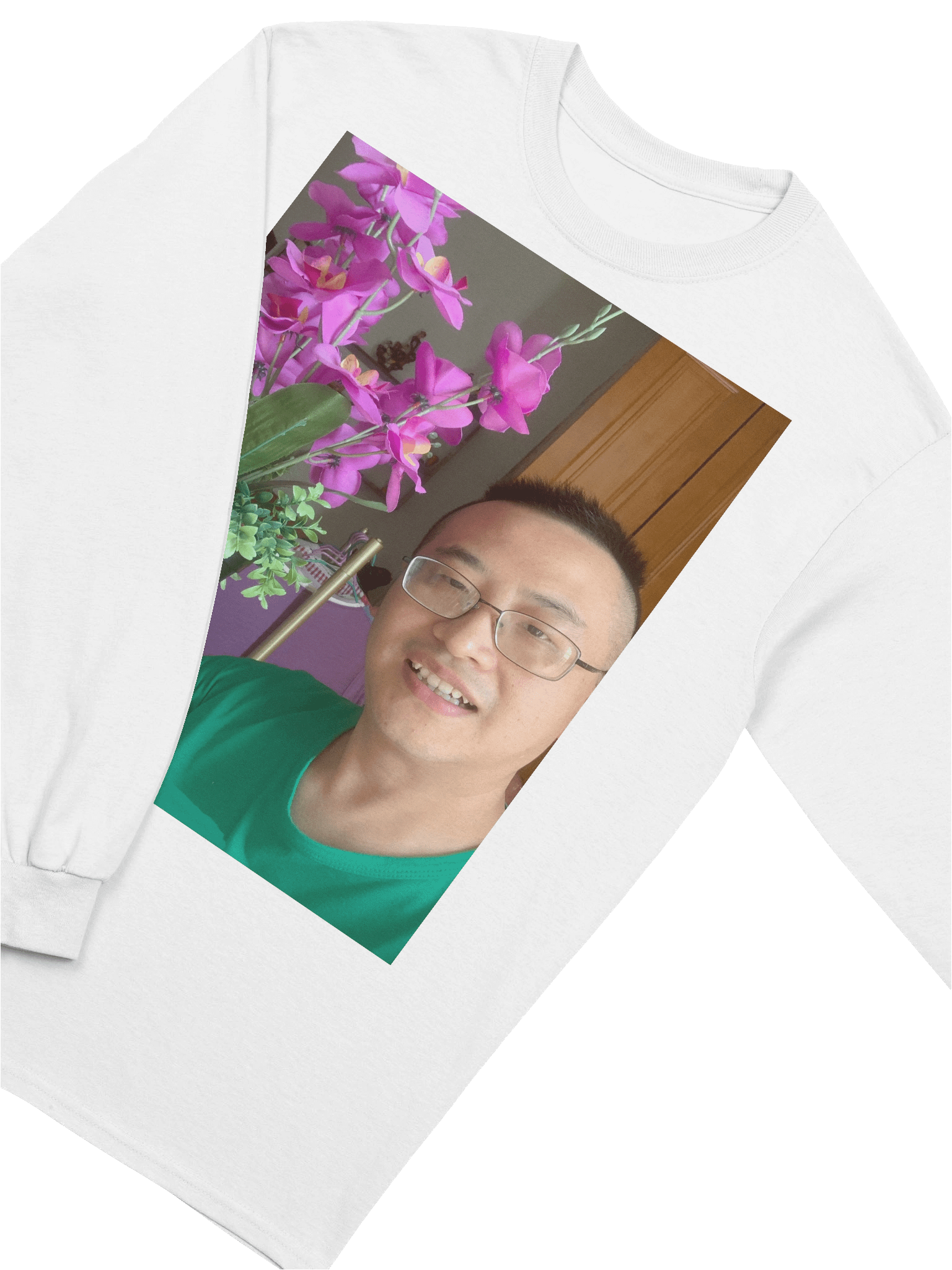 Gildan Ultra Cotton Long Sleeve T-Shirt: nice flower product image (27)