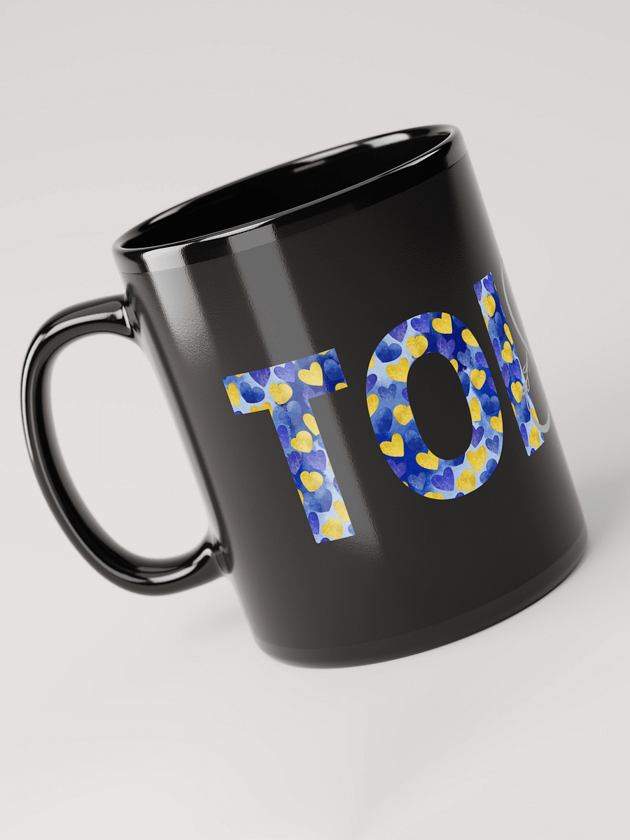Mug Noir Toi et Moi - Décor Coeurs bleus - Cadeau couple product image (3)