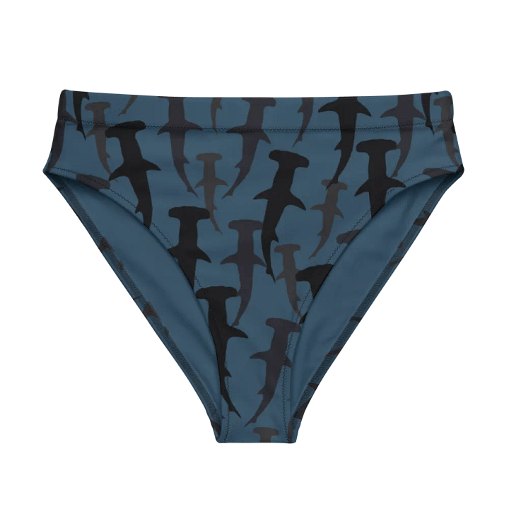 Hammerhead Sharks - Dark Ocean - Recycled Polyester - High Waisted Bikini Bottom product image (1)