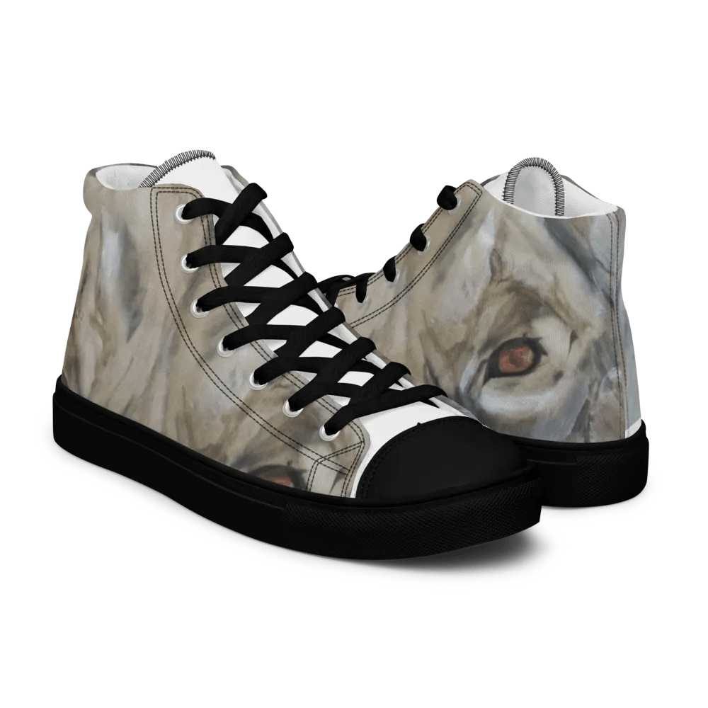 Women's Lion print canvas sneakers black toe cap product image (9)