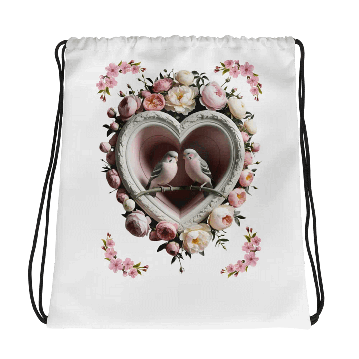 Lovebirds All-Over Drawstring Bag product image (1)
