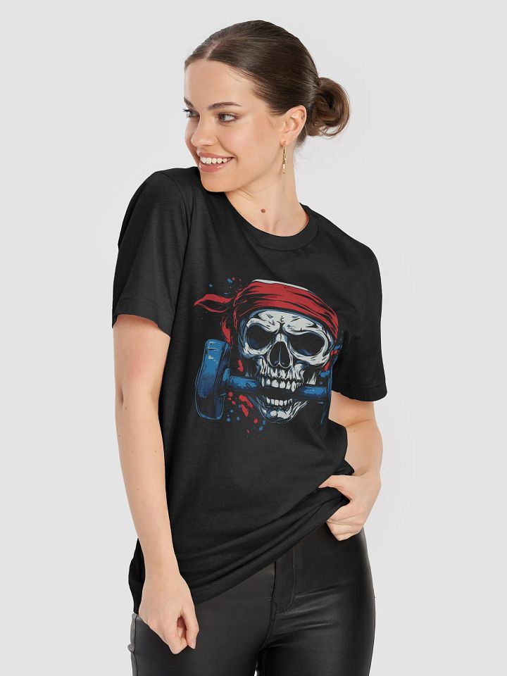 Skull Gym T-Shirt, Weightlifting Skull Tee product image (2)