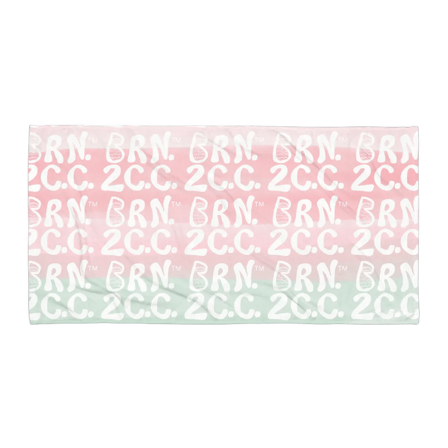 BOURNE to Cape Cod™ | Coastal Classic Beach Towel | All-Over Logo Print | White Logo on Pastel Ombre product image (2)