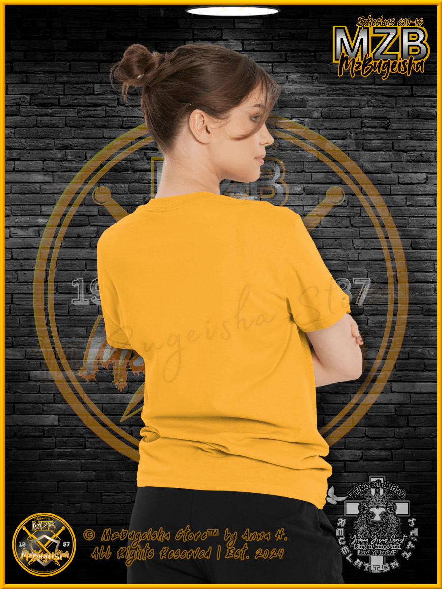 T-Shirt - MzBugeisha™ "Yeshua Jesus Christ King of kings " [V2/gold] Faith Based T-Shirt By Anna H. product image (4)