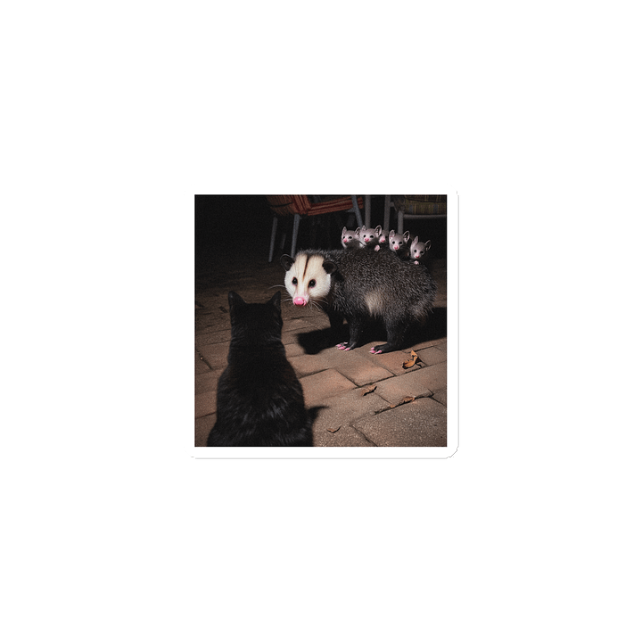 Cat meets opossum family Magnet product image (1)