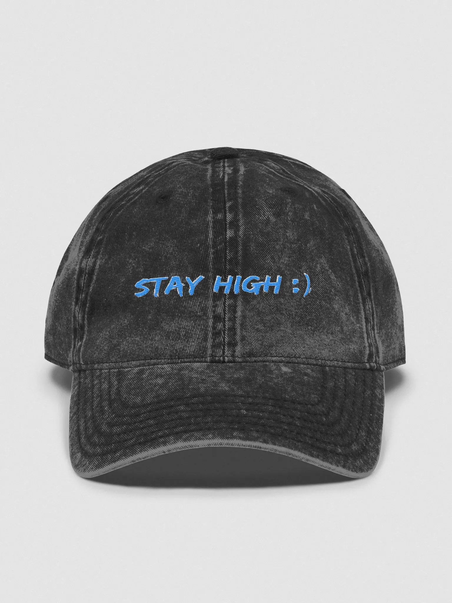 Otto Vintage Wash Stay High Dad Hat (Blue Text) product image (1)