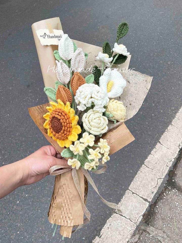 Sunflower Luan Fruit Crochet Knit Bouquet product image (2)