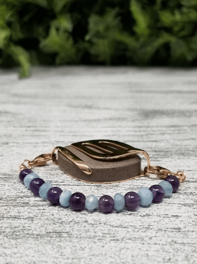 Inner Peace Bracelet | Amethyst & Aquamarine | Handmade Accessory for Bellabeat Leaf Urban & Ivy product image (1)