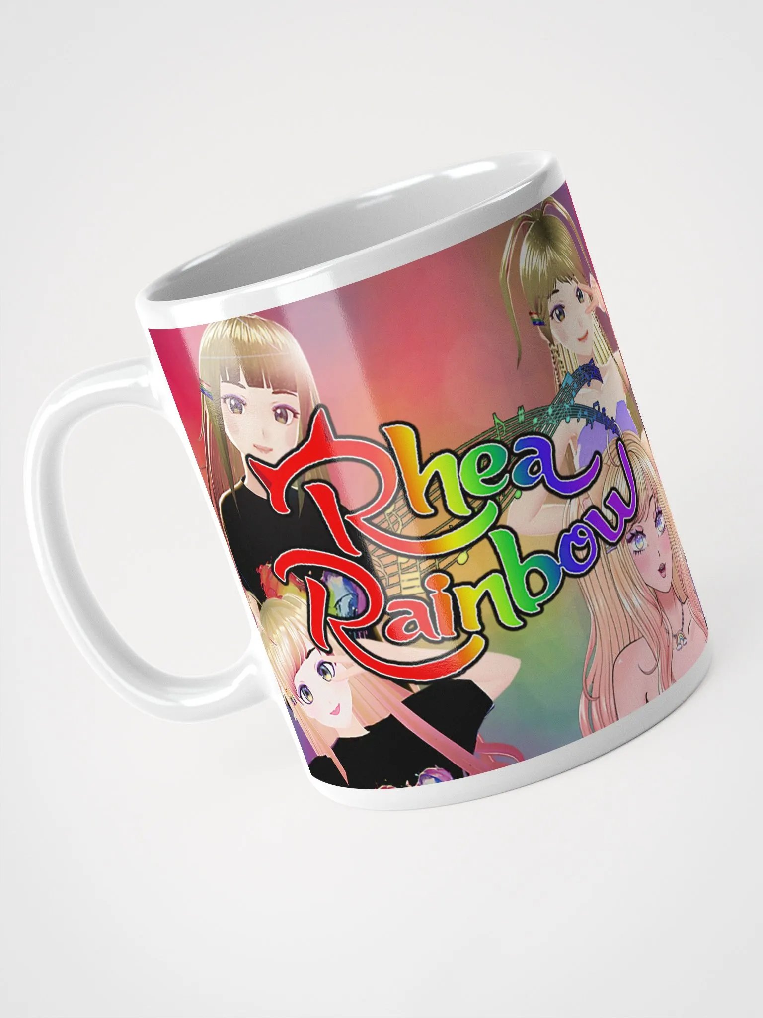 🌈Rhea Rainbow White "POGgression" Glossy Mug! ☕ product image (8)