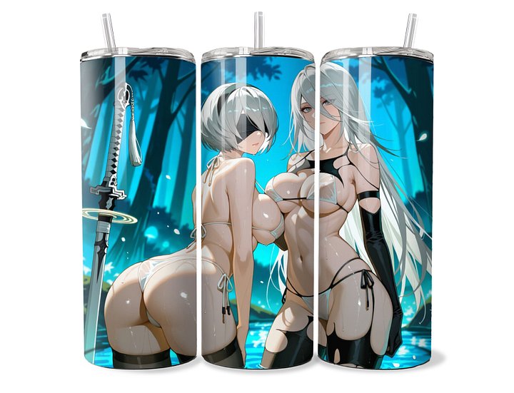 NieR: Automata 2B & A2 Bikini 20oz Stainless Steel Tumbler product image (1)