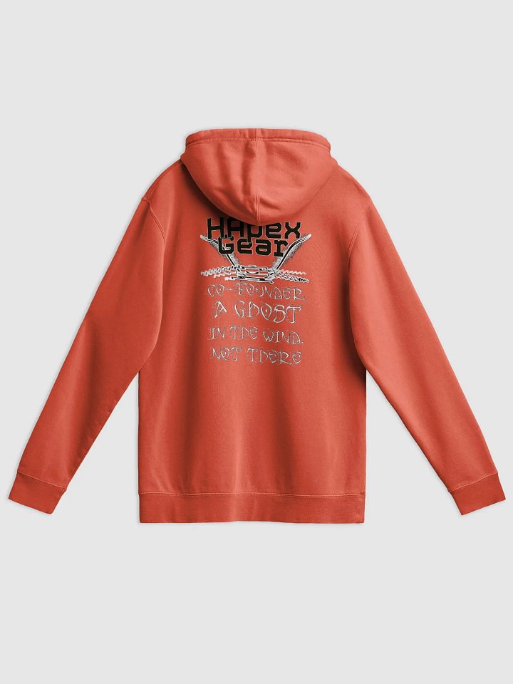 Pigment Dyed Hoodie - Co Founder A Ghost - Black HApex Gear Black Logo product image (2)
