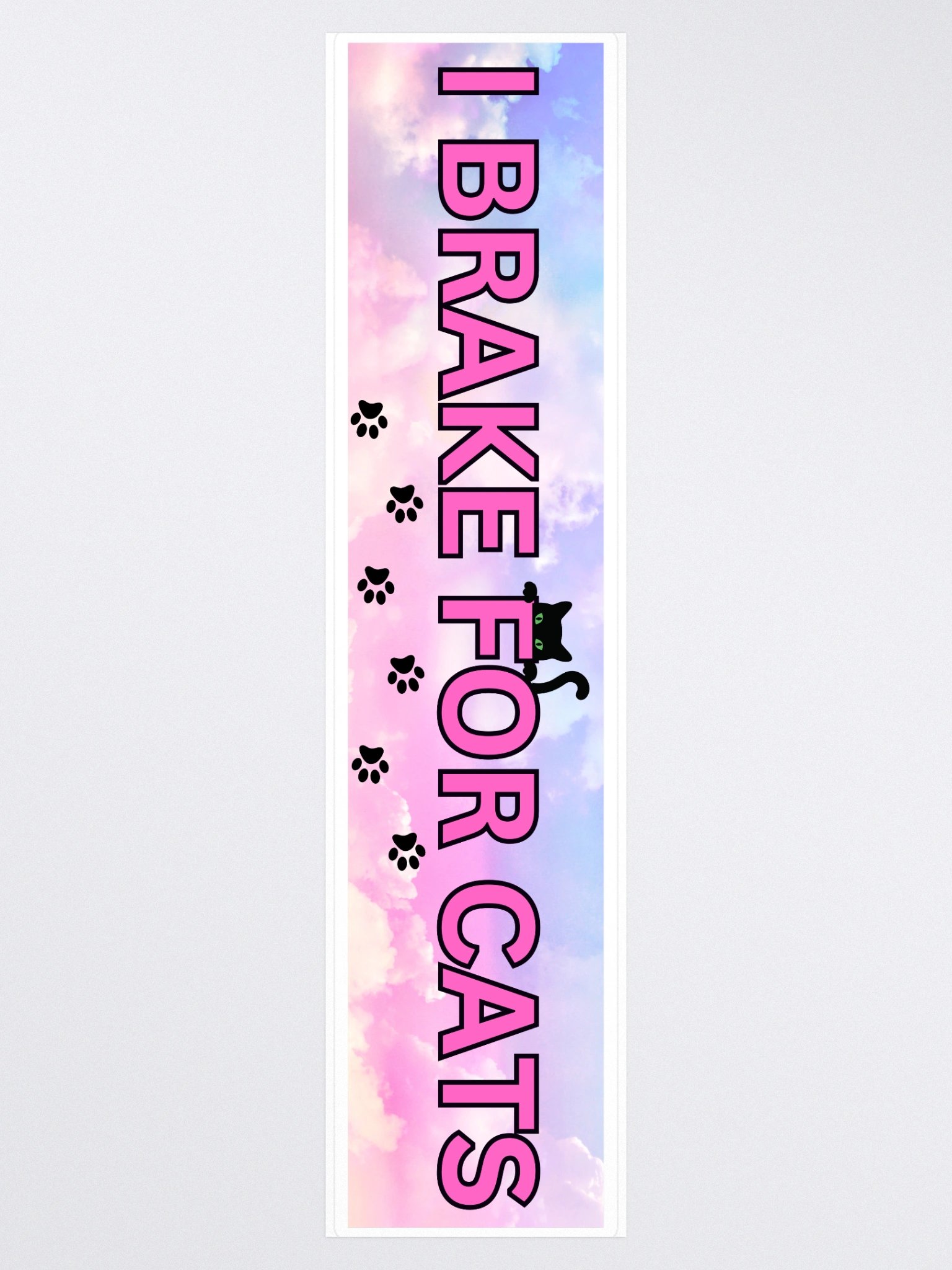 I brake for cats Bumper Sticker product image (3)