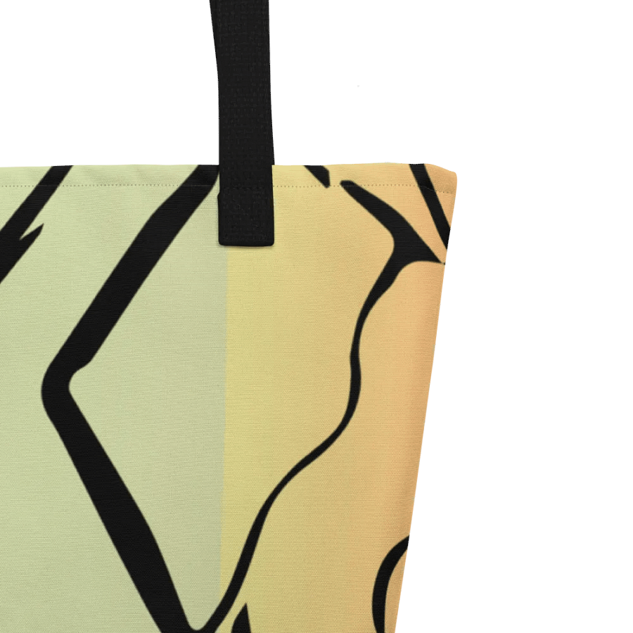 Orange to Green Enigma/All-Over Print Large Tote Bag w/ Pocket by Sublicolor product image (2)