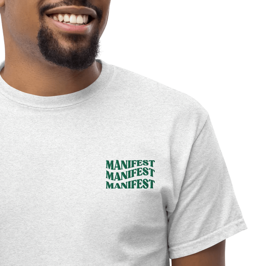Manifest Embroidered T-Shirt – Align Your Mindset with Style | Premium Minimalist Tee product image (6)