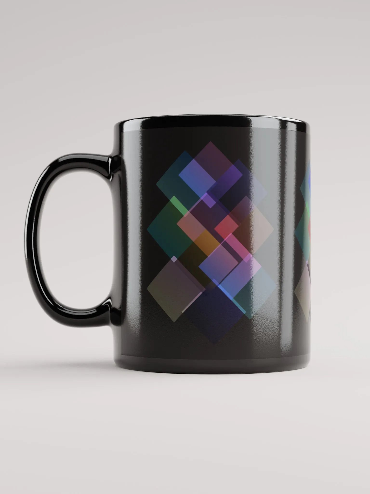 Geometric Gradient Artistic Squares Black Mug product image (3)