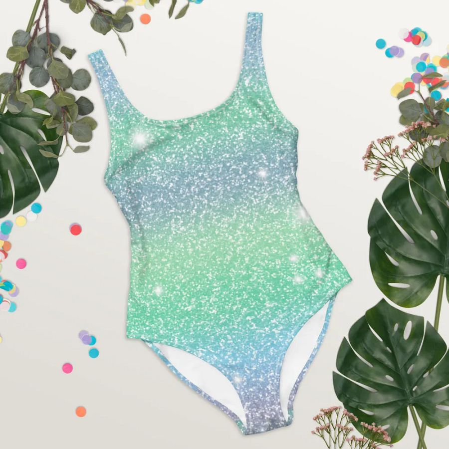Glitter Unicorn Texture Design One Piece Swimsuit (8) product image (10)