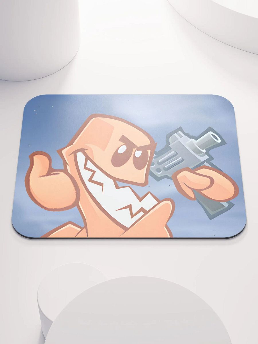 Worm With Uzi | Reactions | Mouse Pads product image (1)