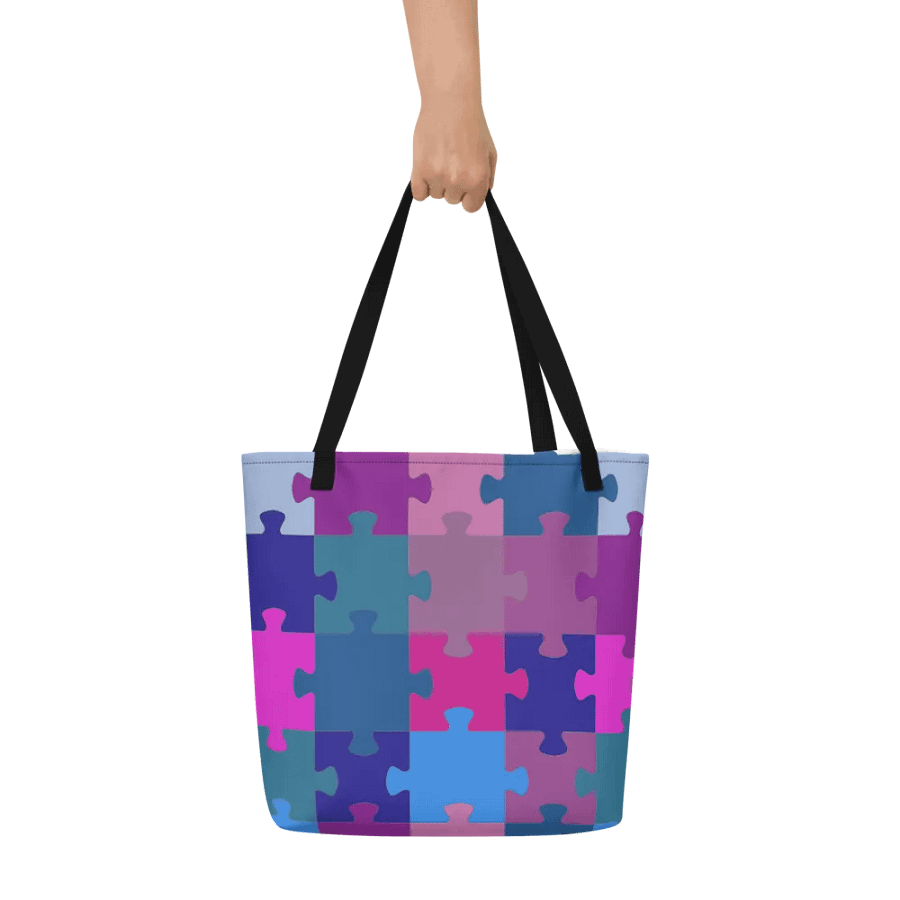 Vibrant Puzzle Pieces All-Over Tote Bag product image (7)