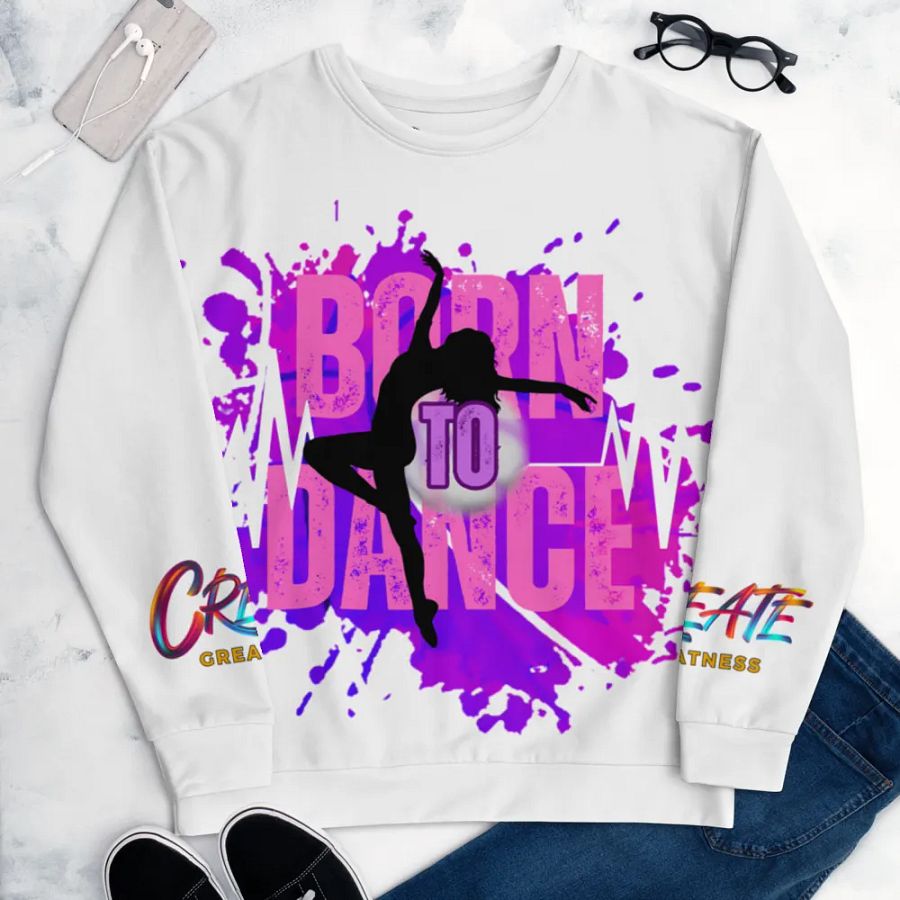 Born to Dance Her Silhouette Vibrant Visionary All-Over Print Sweatshirt product image (8)