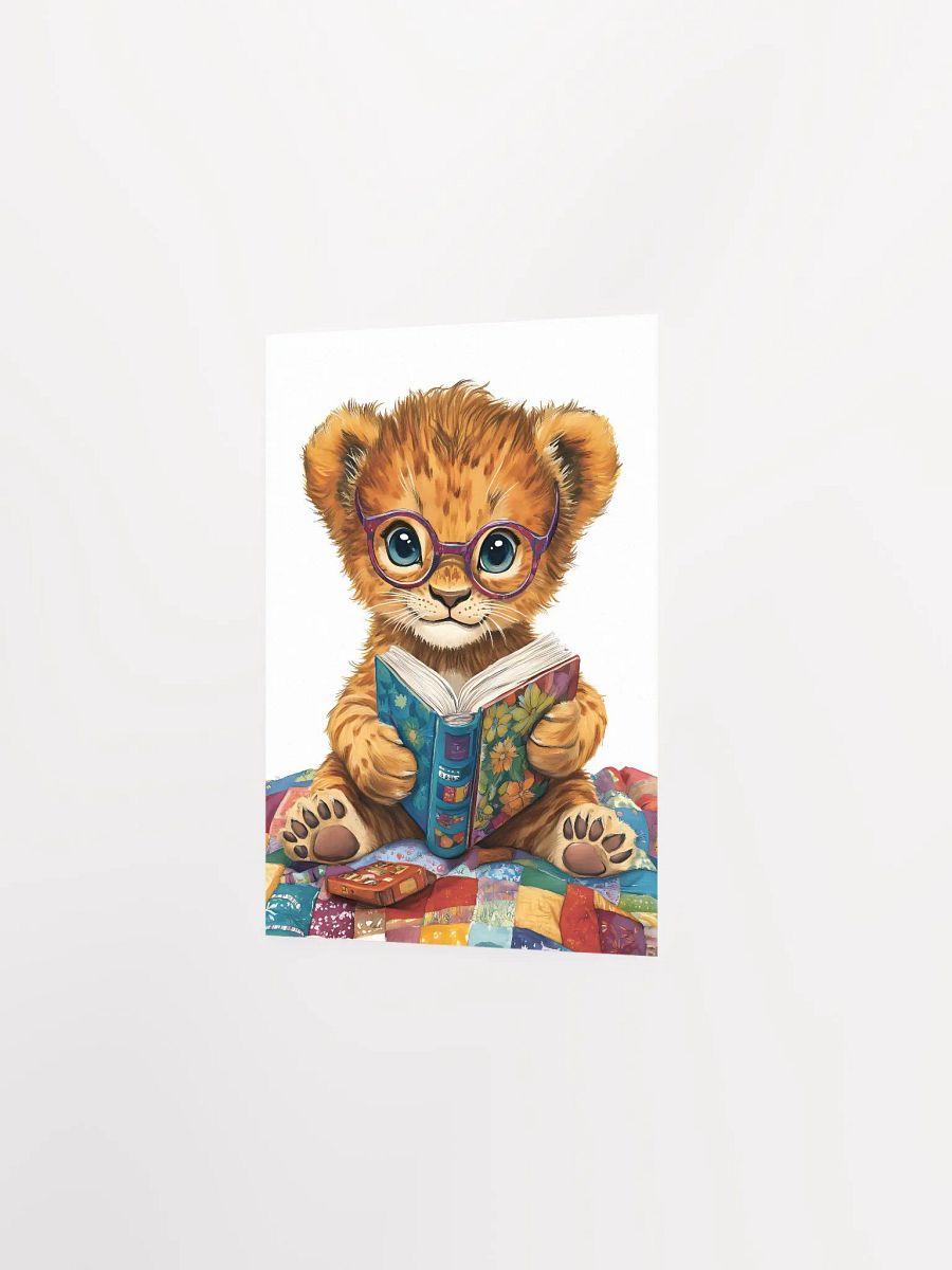 Whimsical Baby Lion Reading Poster product image (17)