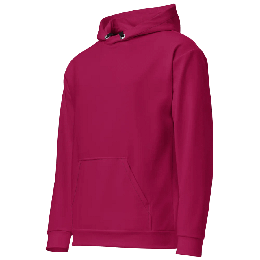 Plain Dark Red Light Summer Unisex Recycled Polyester Heavyweight Premium Hoodie by Treasure Pie product image (3)