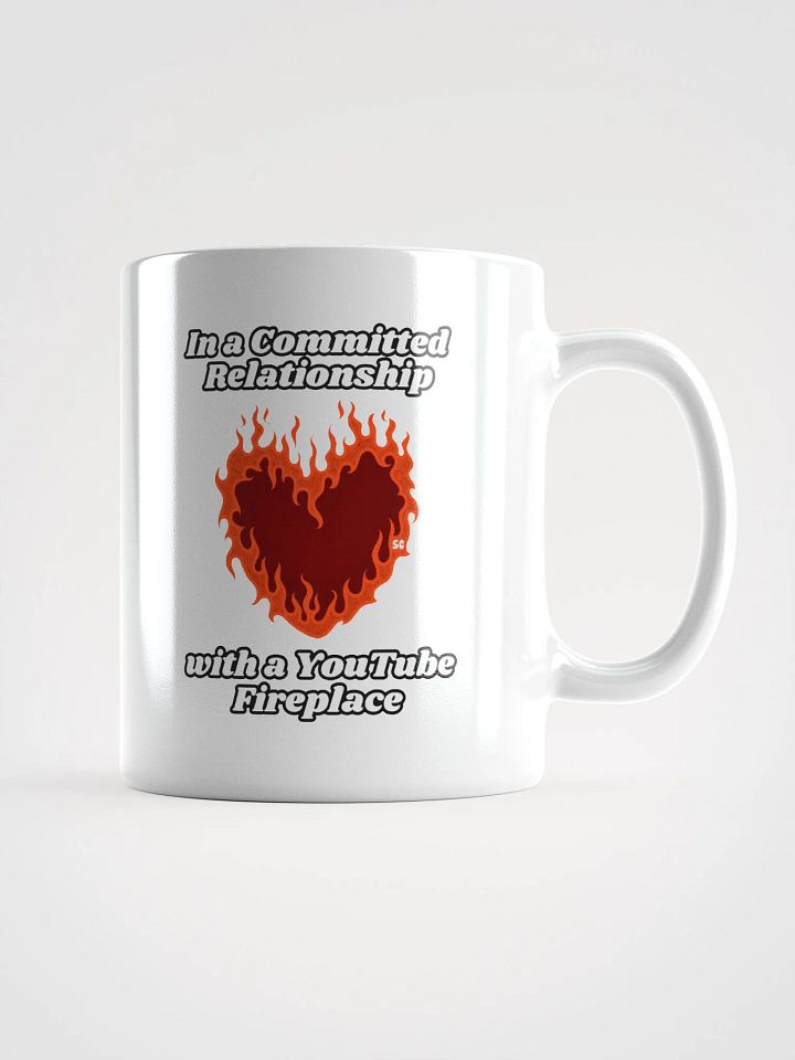 Flaming Heart - In a Committed Relationship with a YouTube Fireplace | White Glossy Mug product image (1)