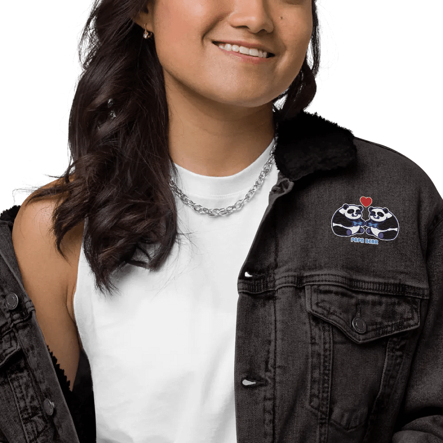 Papa Bear Unisex Sherpa Denim Jacket product image (5)