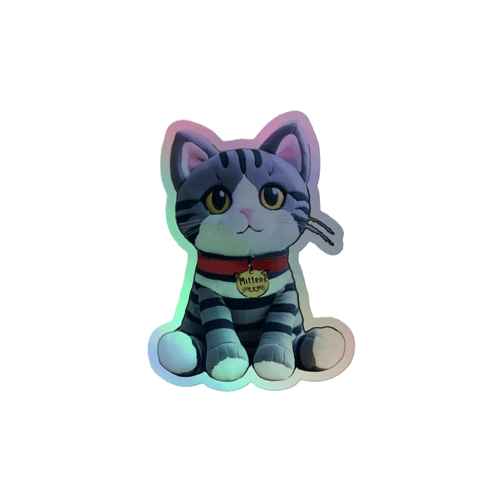 Mittens Plushie Holographic sticker product image (2)
