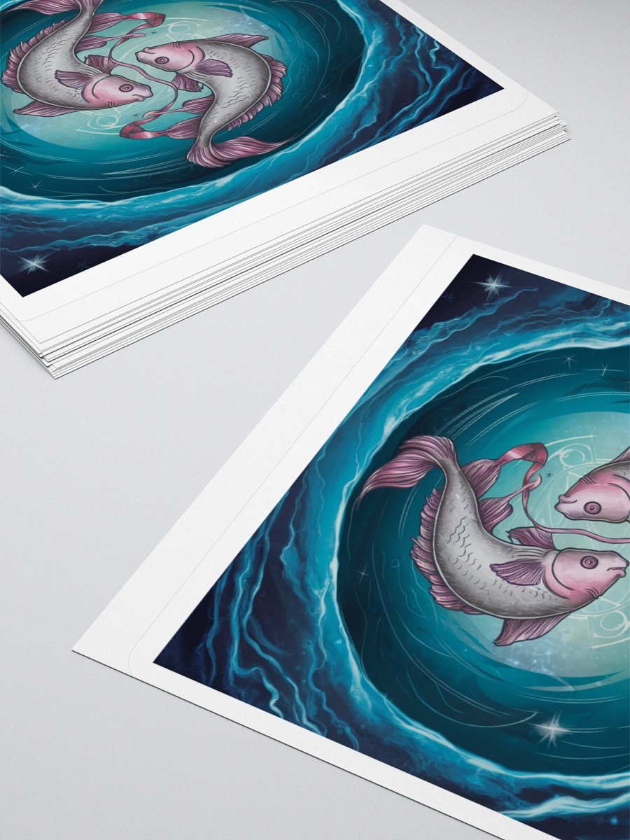 Mesmerizing Pisces Zodiac Sticker - Dual Fish in Celestial Waves, Exclusive Design product image (12)