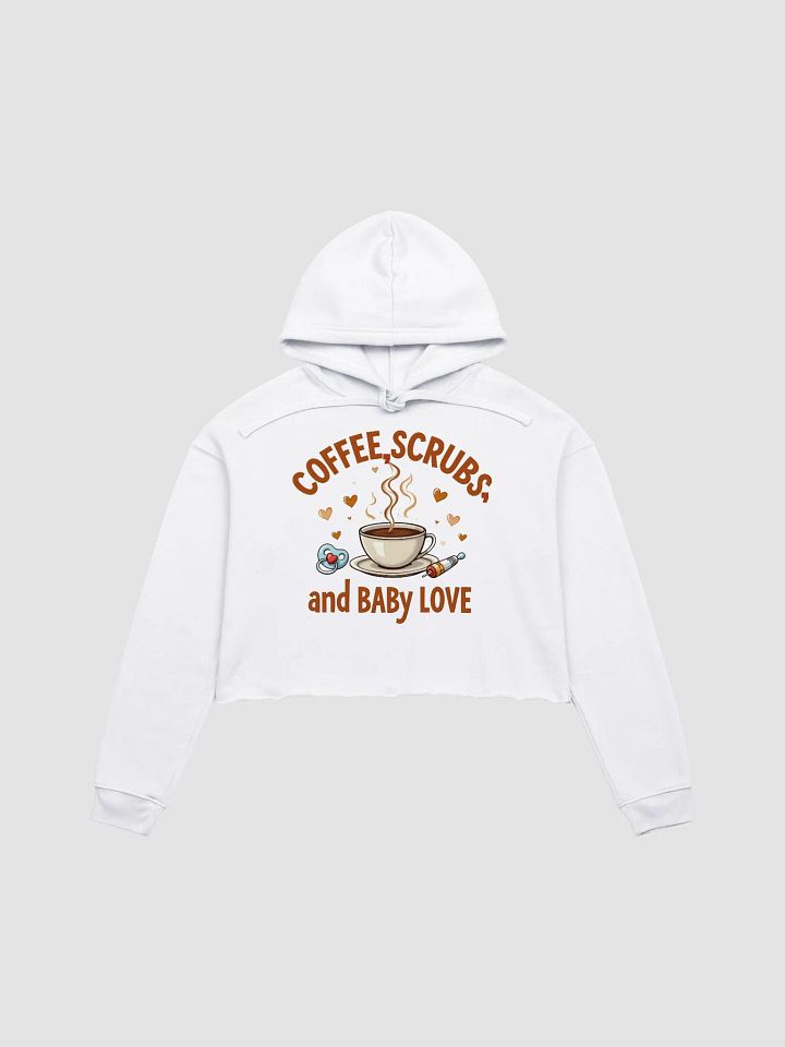 Coffee, Scrubs, and Love Crop Hoodie product image (7)