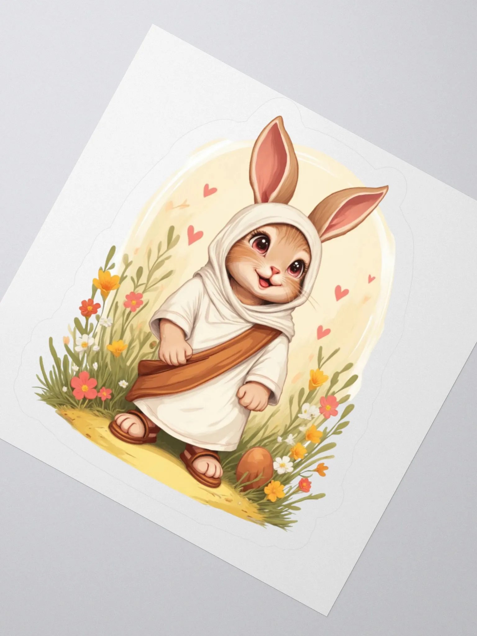 Easter Bunny Jesus Robe Kiss Cut Stickers product image (6)
